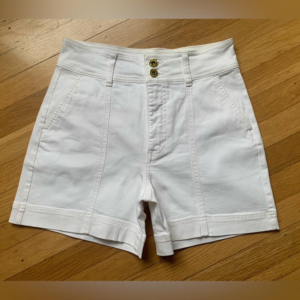EUC INC INTERNATIONAL CONCEPTS HIGH RISE WHITE DENIM JEAN SHORTS SIZE 4/27